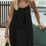 Robe Mini en Soie Satinée Unicolore avec Fronces et Dos Nu