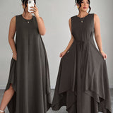 Amandine | Robe longue à taille nouée