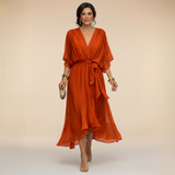 Emi | Robe en chiffon à décolleté en V