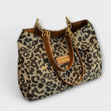 Élodiane | Sac fourre-tout en toile imprimé léopard