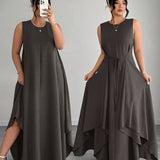 Amandine | Robe longue à taille nouée