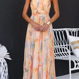 Ava | Robe Maxi Fleurie à Décolleté Halter