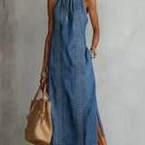 Julia | Robe en denim à dentelle rétro