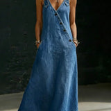 Vera | Robe longue en denim boutonnée