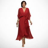 Emi | Robe en chiffon à décolleté en V