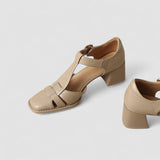 Scarlett – T-Strap Orthopedic Block Heels