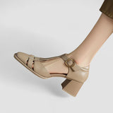 Scarlett – T-Strap Orthopedic Block Heels