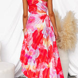 Yanira | Robe Plissée à Épaule Découverte