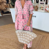 MANA | Robe Midi Florale Élégante avec Col en V