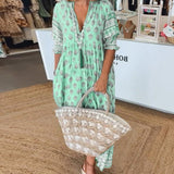 MANA | Robe Midi Florale Élégante avec Col en V