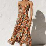 Eli | Robe Midi en Couleur Éclatante