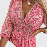 Christine | Robe Florale à Manches Bouffantes
