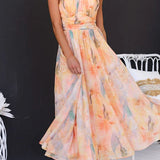 Ava | Robe Maxi Fleurie à Décolleté Halter