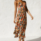 Eli | Robe Midi en Couleur Éclatante