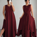 Amandine | Robe longue à taille nouée