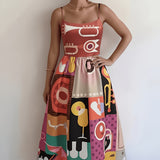 Isabeau | Robe midi à imprimé marin