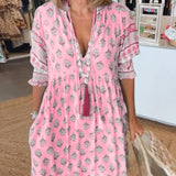 MANA | Robe Midi Florale Élégante avec Col en V