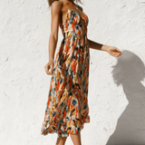 Eli | Robe Midi en Couleur Éclatante