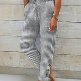 Raquelle - Pantalon Rayé Casual