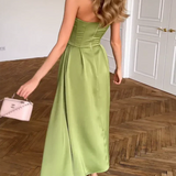 Liora | Élégante Robe Midi Sans Bretelles