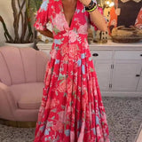Floriana - Robe à Fleurs Éclatantes