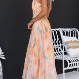 Ava | Robe Maxi Fleurie à Décolleté Halter