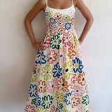 Isabeau | Robe midi à imprimé marin