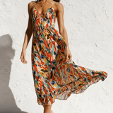 Eli | Robe Midi en Couleur Éclatante