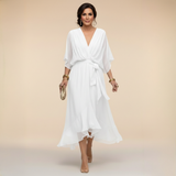 Emi | Robe en chiffon à décolleté en V