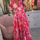 Floriana - Robe à Fleurs Éclatantes