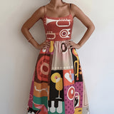 Isabeau | Robe midi à imprimé marin