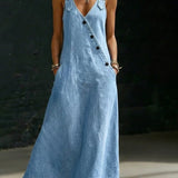 Vera | Robe longue en denim boutonnée