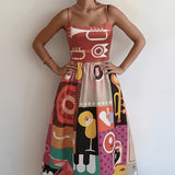 Isabeau | Robe midi à imprimé marin