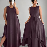 Amandine | Robe longue à taille nouée