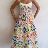 Isabeau | Robe midi à imprimé marin
