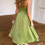 Liora | Élégante Robe Midi Sans Bretelles