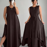 Amandine | Robe longue à taille nouée