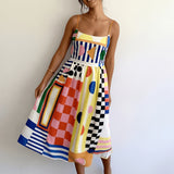 Isabeau | Robe midi à imprimé marin