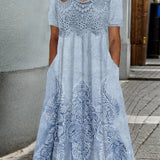 INDIGO | Élégante Robe Midi à Motif Floral