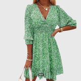 Christine | Robe Florale à Manches Bouffantes