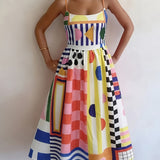 Isabeau | Robe midi à imprimé marin