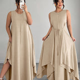 Amandine | Robe longue à taille nouée