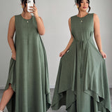 Amandine | Robe longue à taille nouée
