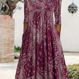 ELOWEN | Robe Midi Casual à Manches Longues