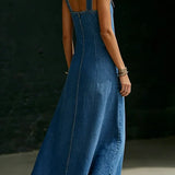 Vera | Robe longue en denim boutonnée