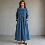Clara | Robe en jean à col Peter Pan