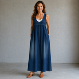 Karen | Robe maxi en denim lavé vintage