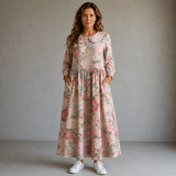 Brooklyn | Robe en jean à col fleuri