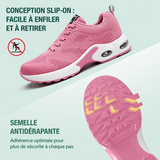 Chaussures Orthopédiques en Tissu Tricoté - Noir Rouge
