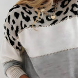 Diane | Pull en Maille avec Détails Léopard